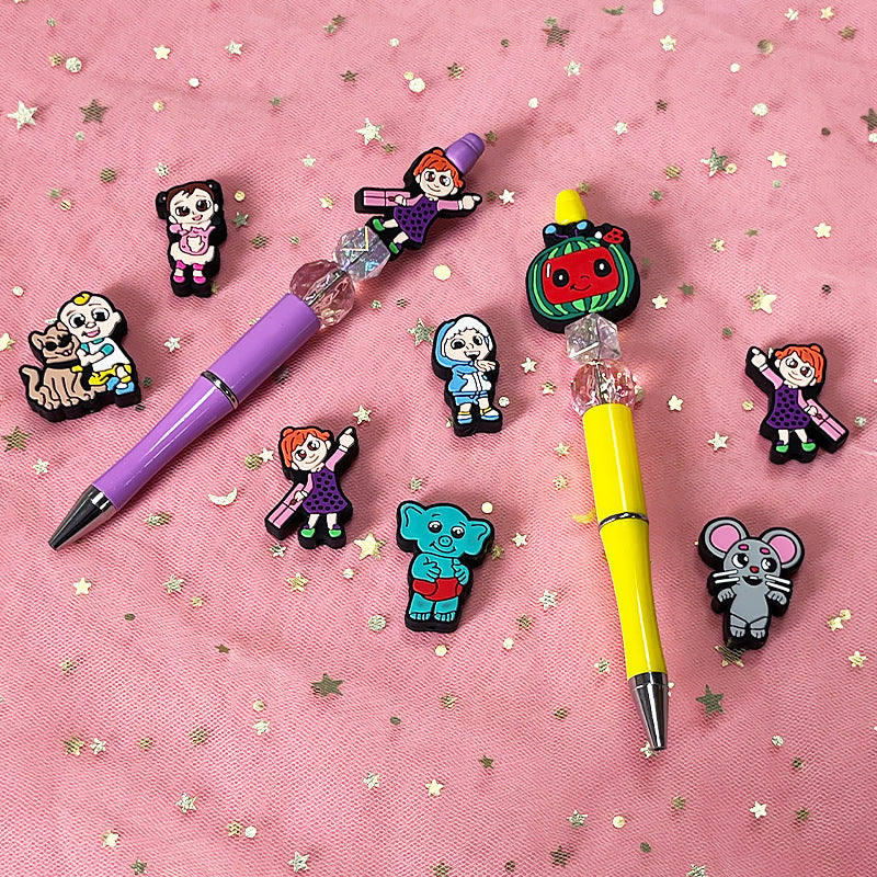 Silicone Focal Beads Cartoon Characters Side Profile 20pcs 3