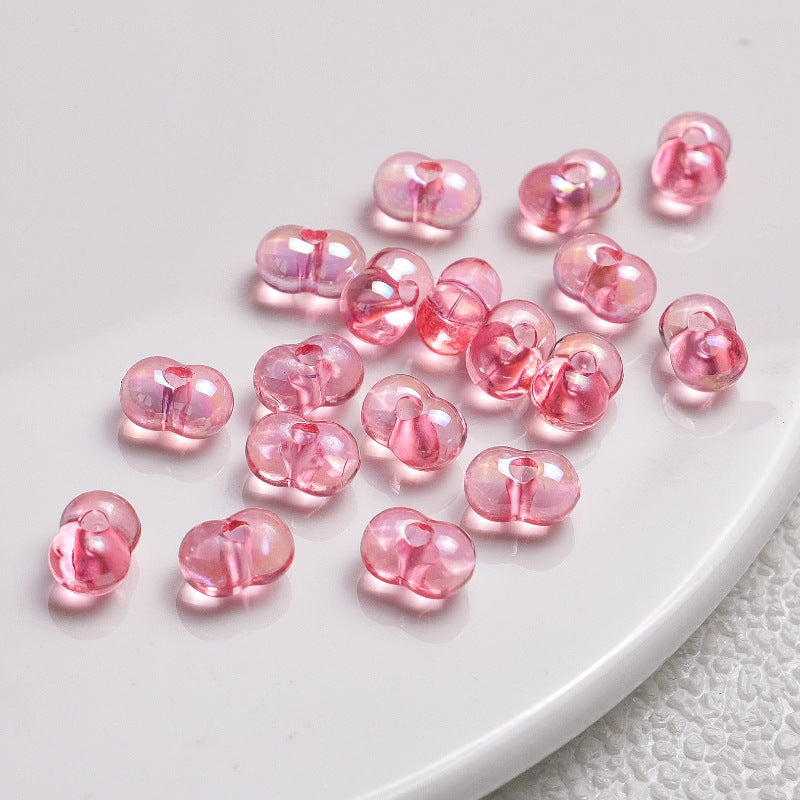 Acrylic Peanut Spacer Beads 8mm High Transparency Plating 100pcs 11