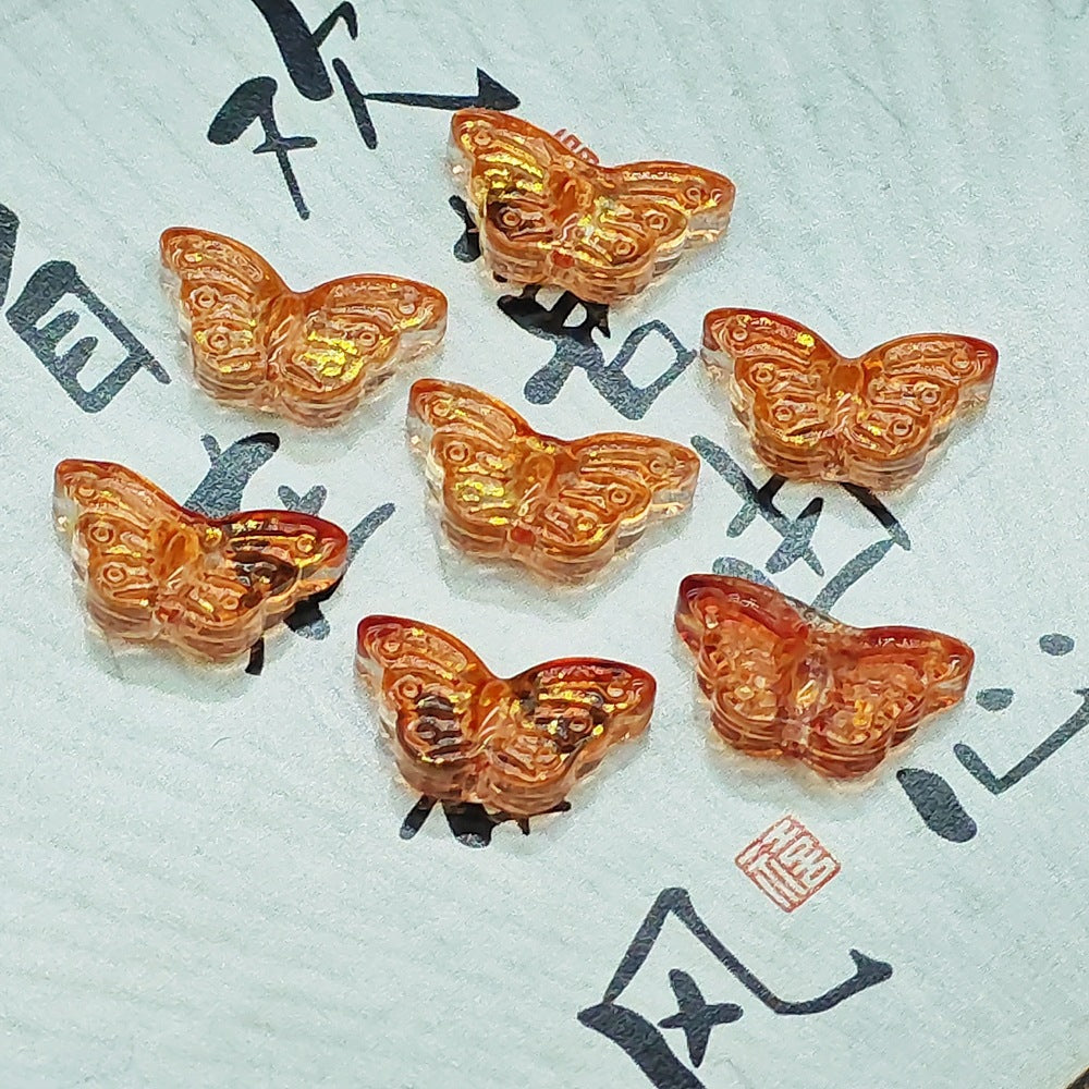 Butterfly Glass Beads 15x10mm Colored Transparent 25pcs 11