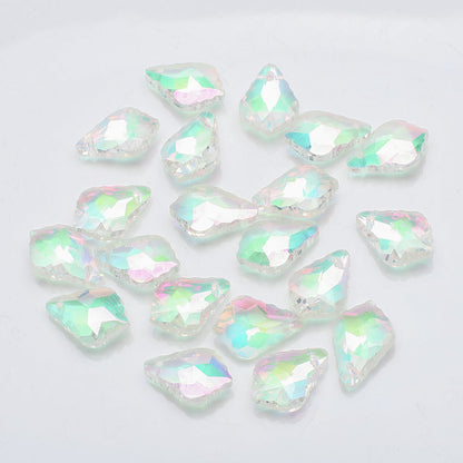 Electroplated Maple Leaf Glass Beads 11x16mm Double-Sided Single Hole 30pcs 31