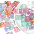 Cream Color Square Acrylic Beads 14mm Transparent 10pcs