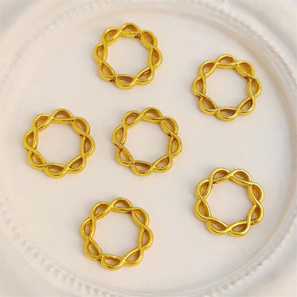 Filigree Flower Circle Metal Beads Frame 15mm Decorative 60pcs 4