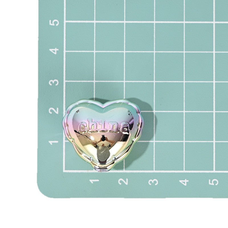 UV Plating Balloon Heart Acrylic Beads 25mm Silver 10pcs 5