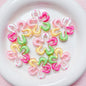 Hand Painted Flower Acrylic Beads 34mm Pastel Wave Dot 5pcs 6