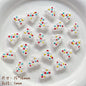 Hand Painted Christmas Tree Enamel Glass Beads 16mm 1pc 10