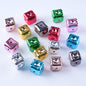 Metallic Balloon Concave Square Acrylic Beads 14mm Glossy 50pcs 14