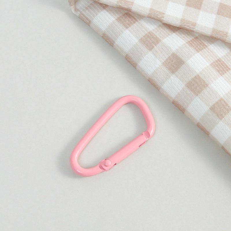 Metal D Shaped Spring Trigger Key Rings 46mm Colorful Painted 20pcs 11