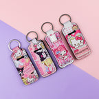 Neoprene Chapstick Holder Keychain Sanri Pattern Kawaii Animal 3pcs 2