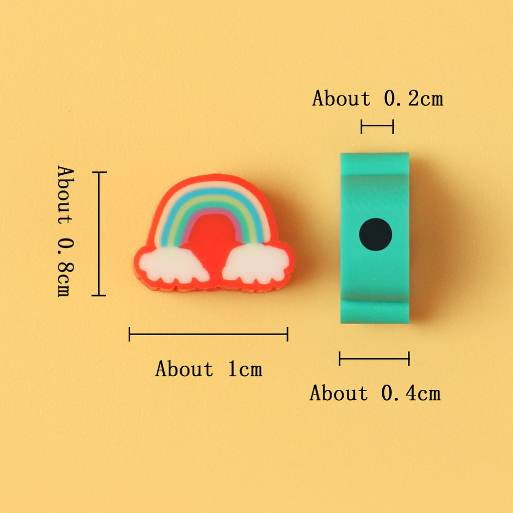 Rainbow Flat Clay Beads 10mm Playful Arch Clouds 100pcs 2