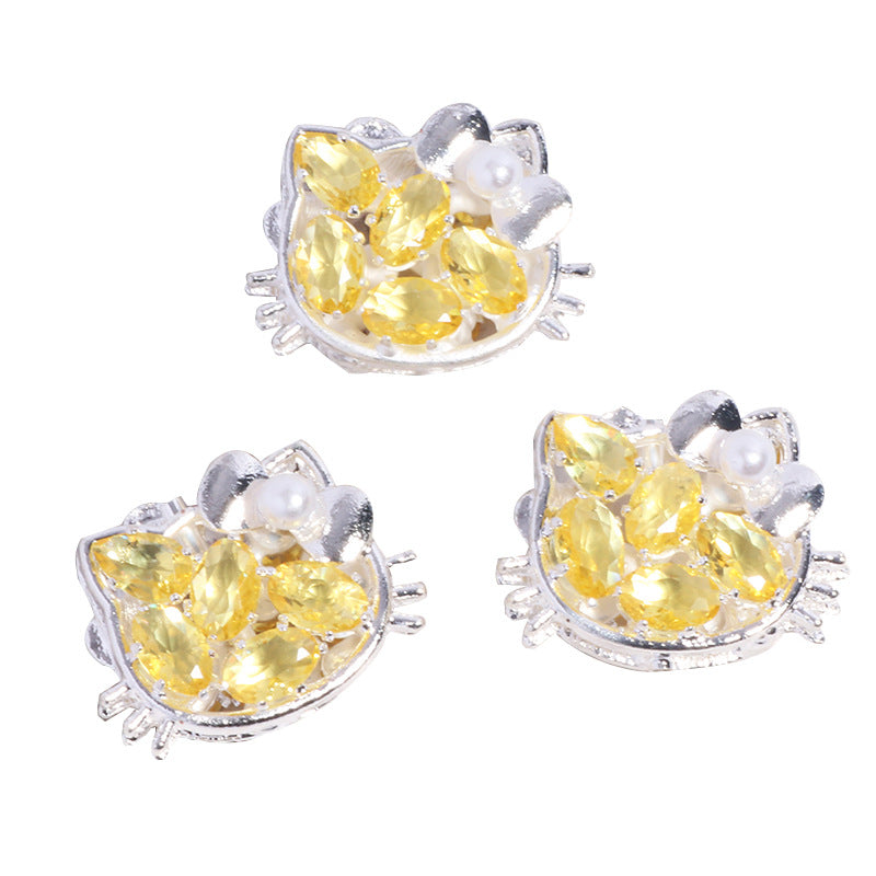 Ball Rhinestone Beads 20mm Pave Hello KT Alloy 2pcs 5