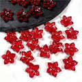 Czech Glass Beads Flower Five Petal 12mm Red Gold Spring 50pcs 6