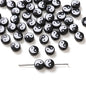 Tai Chi Flat Acrylic Beads 7-13mm Black White Color Printing 5pcs 8