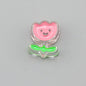 Transparent Bear Flower Acrylic Beads Playful Pastel Enamel 20pcs 14