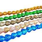 Lampwork Glass Beads Heart 15mm Gold Foil Mixed Colors 20pcs 4