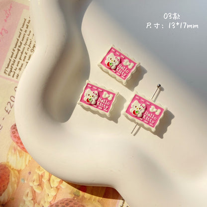 Character Metal Beads 17mm Hello Kitty Doll Head & Stamp Alloy 10pcs 4