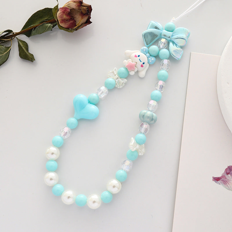 Acrylic Beaded Phone Charm Sanri Figures Colorful 20cm 2pcs 4