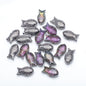 Electroplated Transparent Fish Glass Beads 8x15mm 30pcs 13