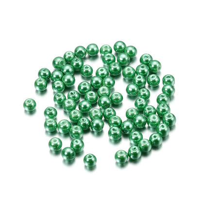Pearl Glass Beads 8mm Imitation Smooth Glossy Mixed Colors 100pcs 39