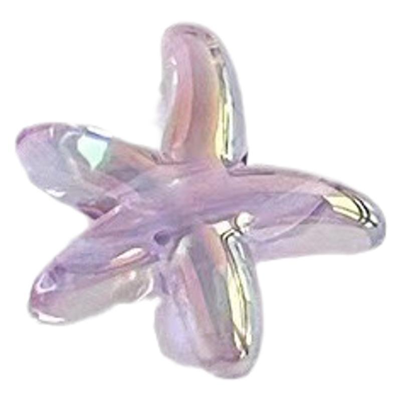 UV Plating Starfish Acrylic Beads 20mm Transparent Iridescent 250pcs 5