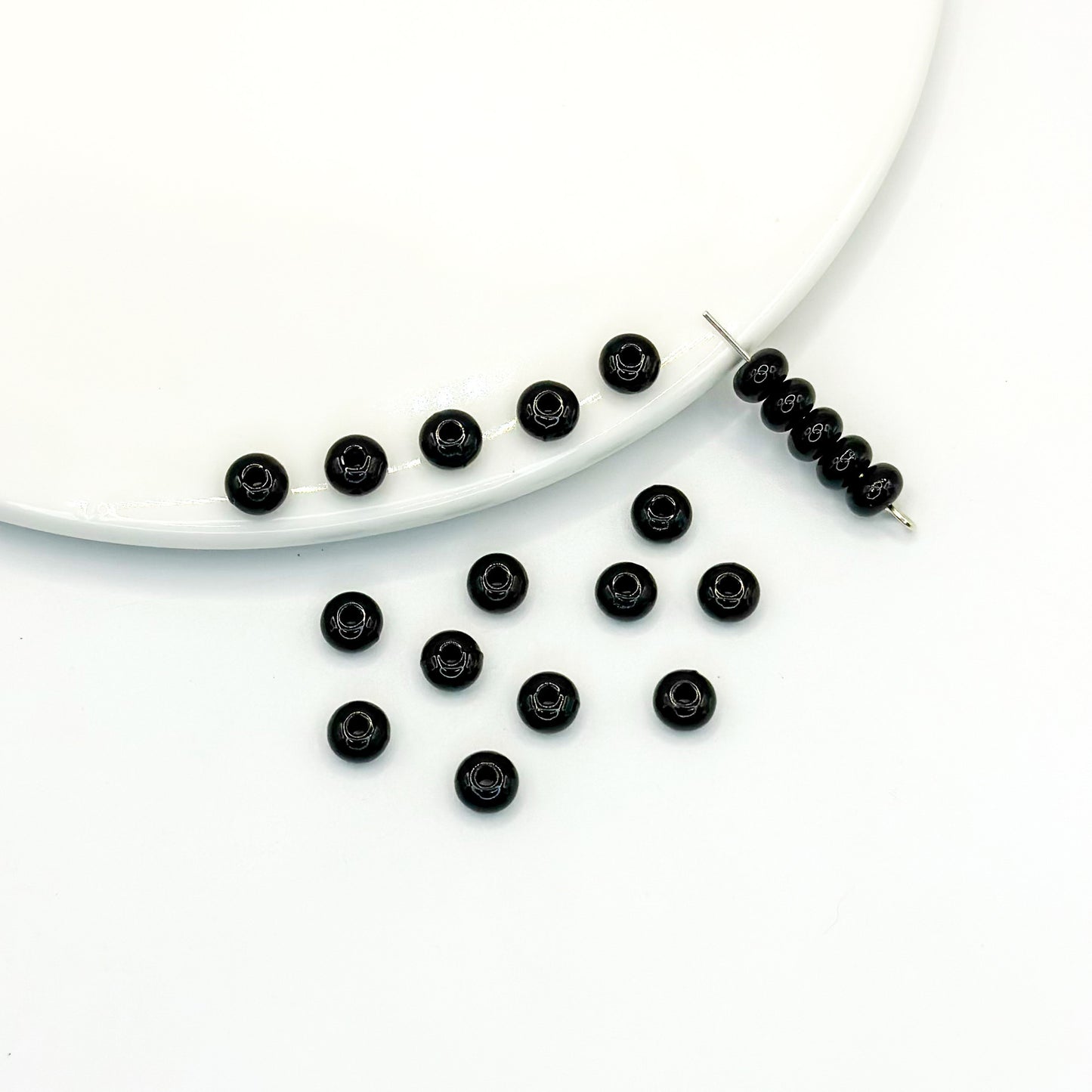 Alloy Spacer Beads 6mm Colorful Baking Painted 50pcs 20