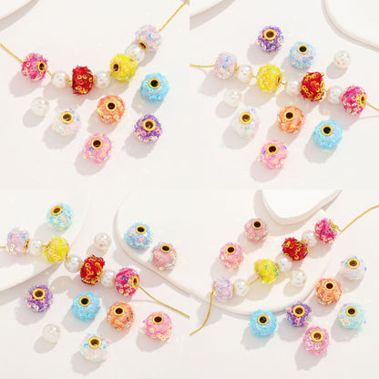Fabric Glitter Sequin Spacer Beads 16mm 50pcs 3