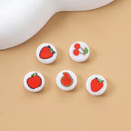 Fruit Series Printed Acrylic Flat Beads 11mm Cherry Design 100pcs 5