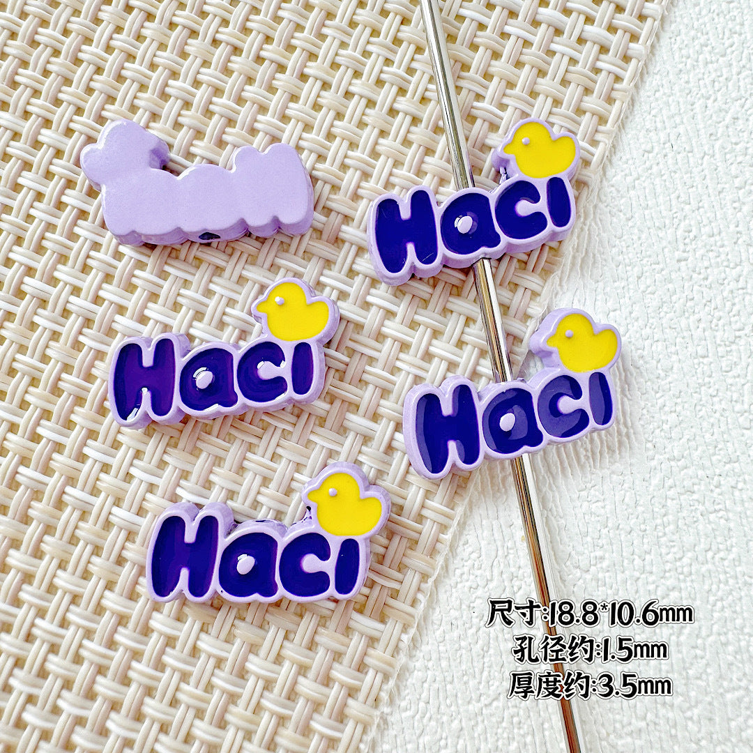 Signboard Metal Beads Painted Sanrio Series Colorful 10pcs 20