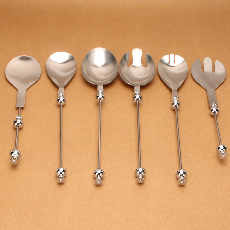 Beadable Salad Spoon Stainless Steel Zinc Alloy Bead Handle 2