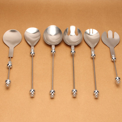 Beadable Salad Spoon Stainless Steel Zinc Alloy Bead Handle 2