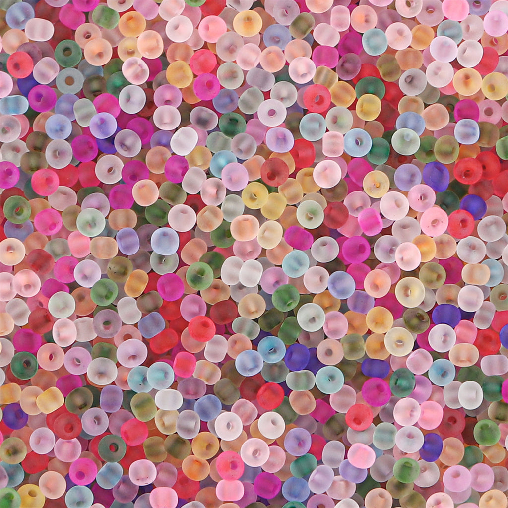 Transparent Frosted Seed Glass Beads 2mm with 1mm Hole 660pcs 6