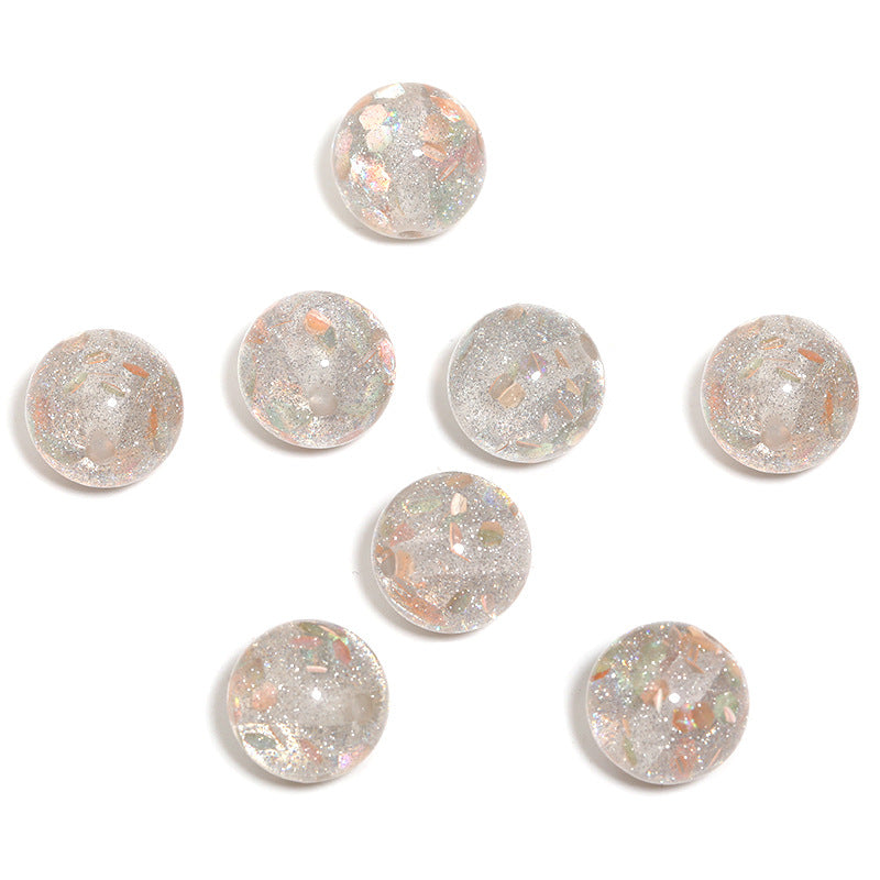 Shimmer Glitter Filled Resin Beads 16mm Round Autumn Leaf 50pcs 7