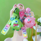 Cute PVC Monster Keychain Colorful Glossy Finish Fun Design