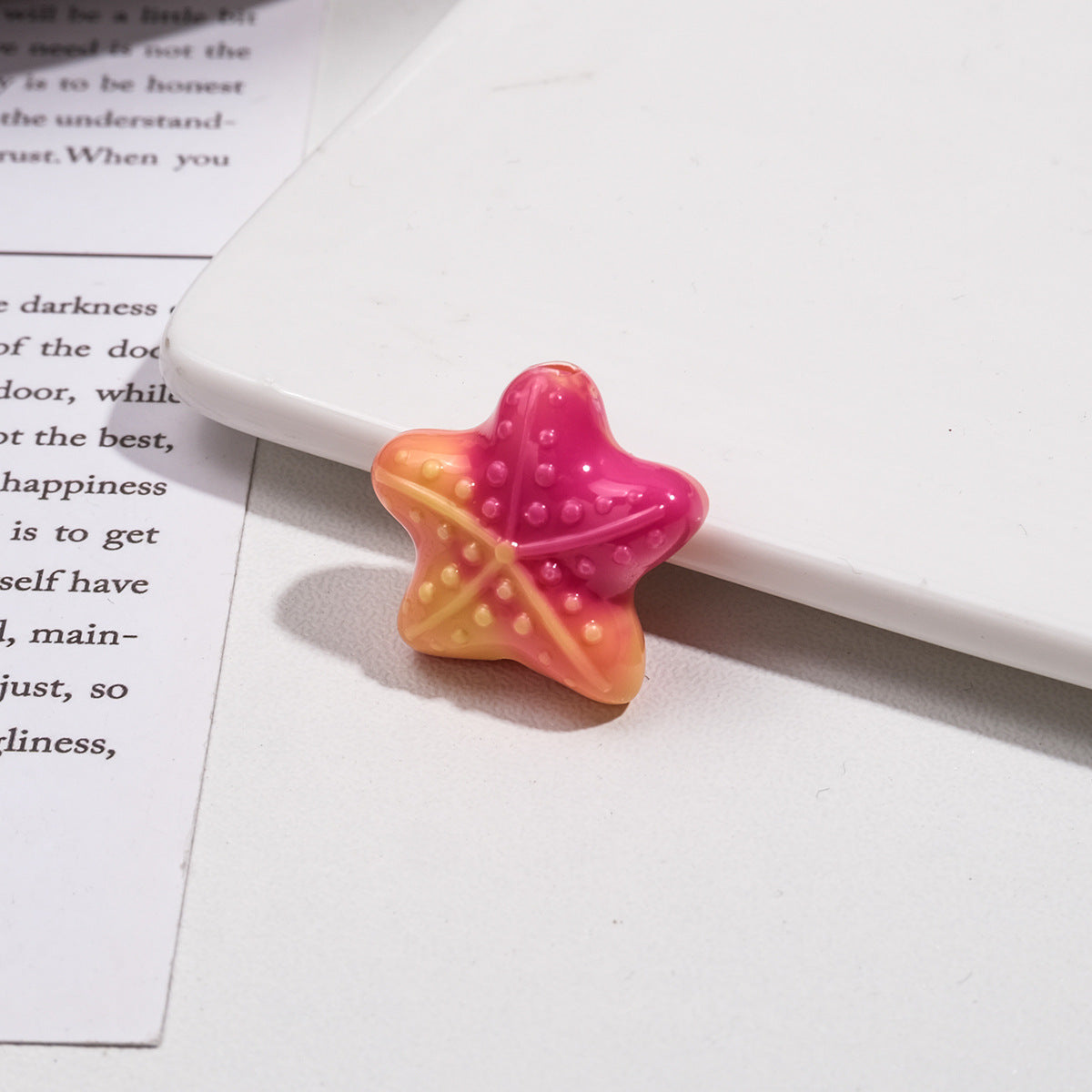 Gradient Starfish Acrylic Beads 21/38mm Two-Color Textured 10pcs 15