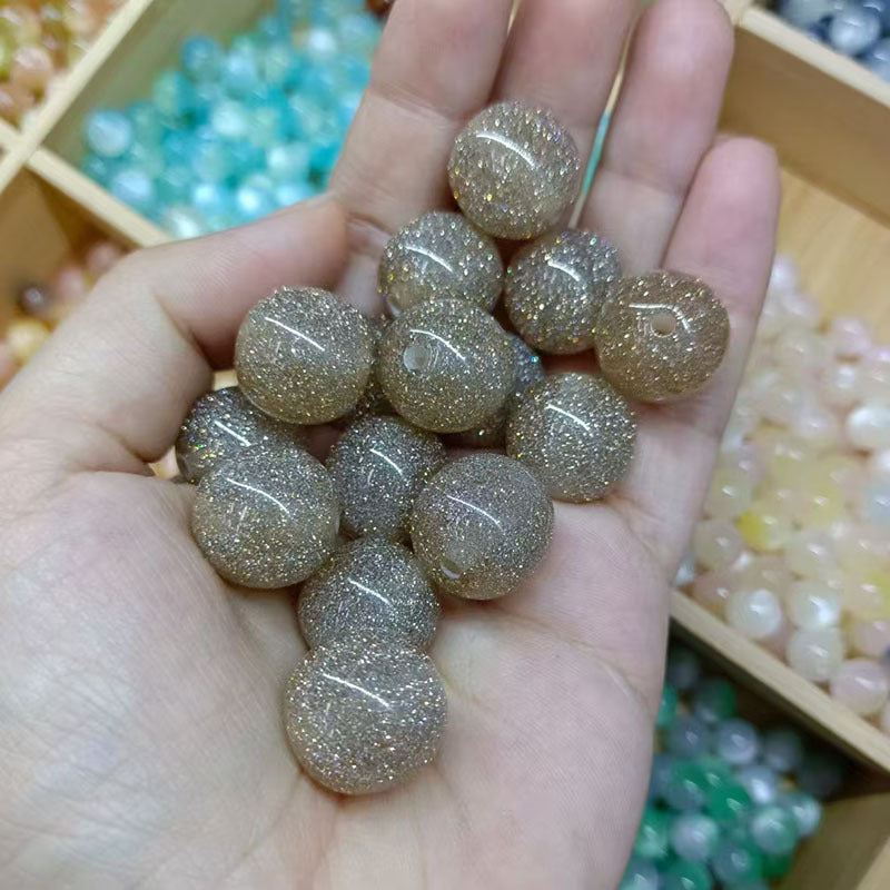 Gradient Glitter Resin Beads 8-16mm Sparkling Mixed Colors 50pcs 2