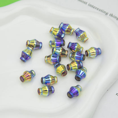 Plated Rhombus Acrylic Beads 13mm Transparent Iridescent 20pcs 14