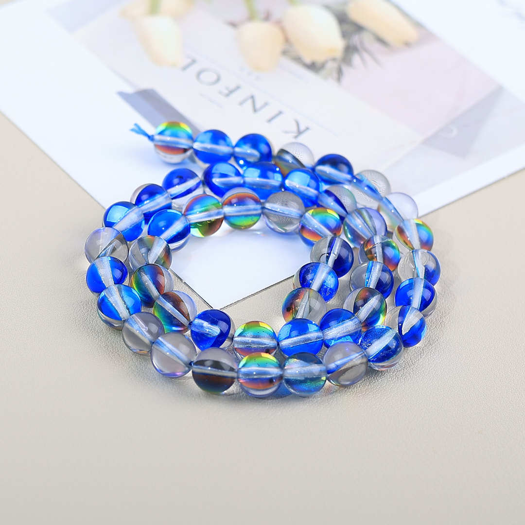 Mermaid Round Glass Beads 6mm Matte Pastel Jewel Tones 40pcs 10