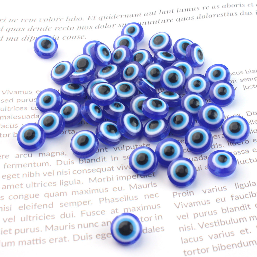 Flat Evil Eye Resin Beads 6-10mm Glossy Colorful 500pcs 9