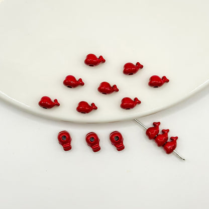 Whale Metal Beads 8mm Baking Painted Colorful 50pcs 18