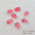 Hand Painted Fish Enamel Glass Beads 10x14mm Translucent Colorful 1pc 6
