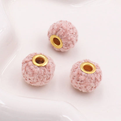 Fabric Woven Spacer Beads 15mm Mixed Colors 40pcs 10