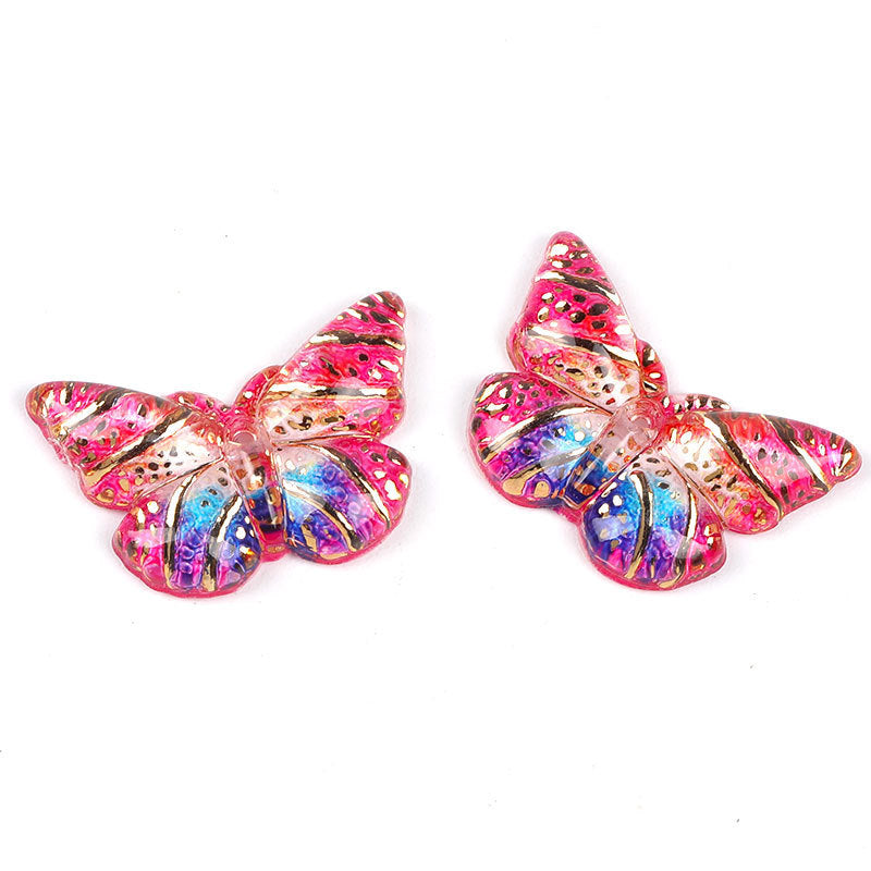 Plating Gilded Butterfly Acrylic Beads 15mm 22mm Radiant Mixed 100pcs 5