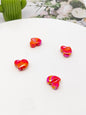 Plating Irregular Heart Acrylic Beads 17x20mm Colorful Mixed 100pcs 13