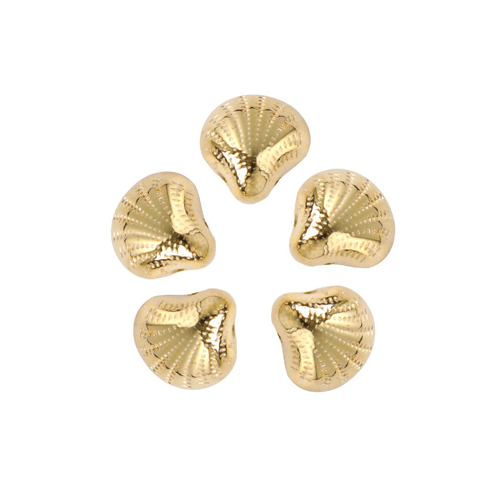 Lace Shell Acrylic Beads 12mm Gold Shimmer CCB Plastic 100pcs 5