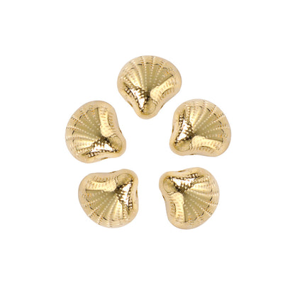 Lace Shell Acrylic Beads 12mm Gold Shimmer CCB Plastic 100pcs 5
