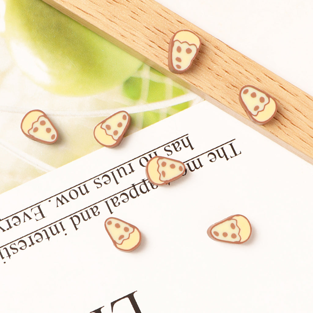 Cake Slice Clay Beads 11mm Light Brown Polymer 100pcs 4