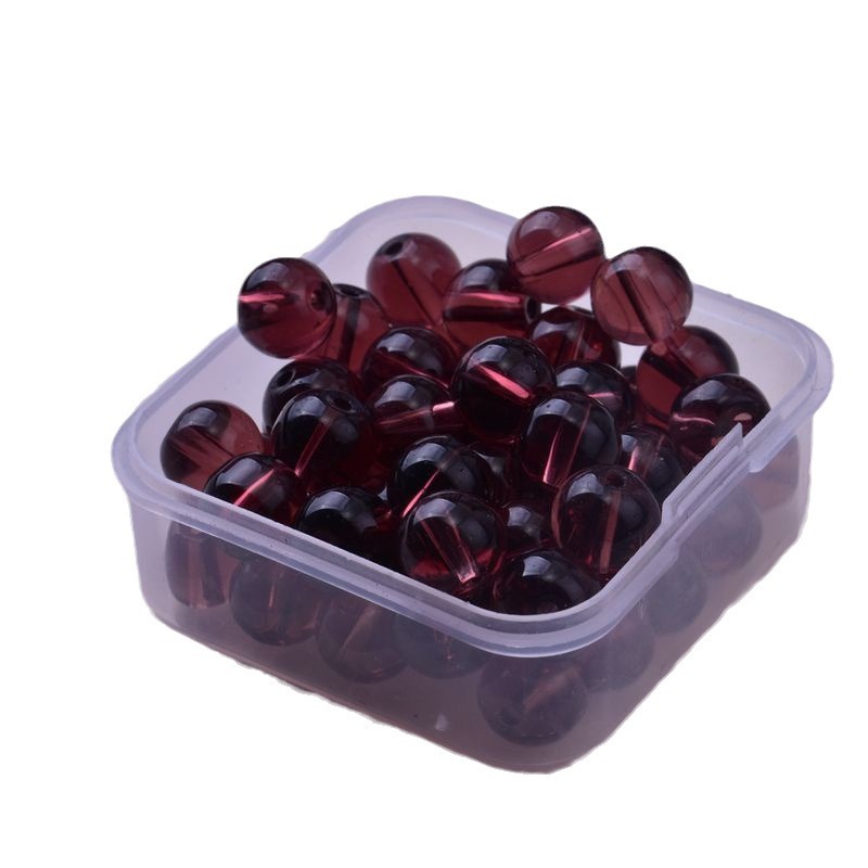 Transparent Round Glass Beads 8mm Glossy Mixed Colors 50pcs 4