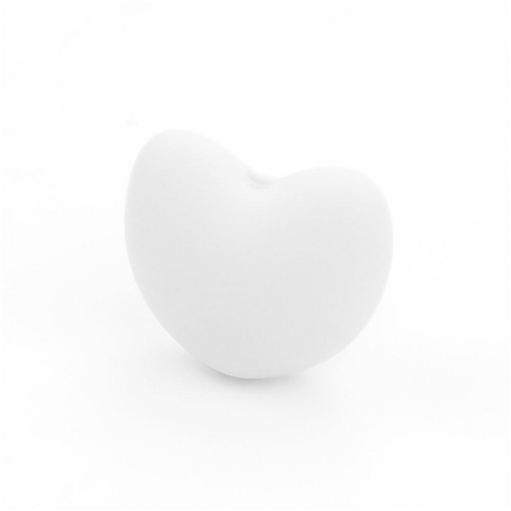 Heart Shaped Silicone Beads 21x30mm Soft Matte Finish 20pcs 5