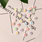 Flat Clay Beads 10mm Colorful Smiley Face Polymer 100pcs 3