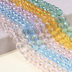 Faceted Round Glass Beads 10mm Clear Pastel Colors 50pcs
