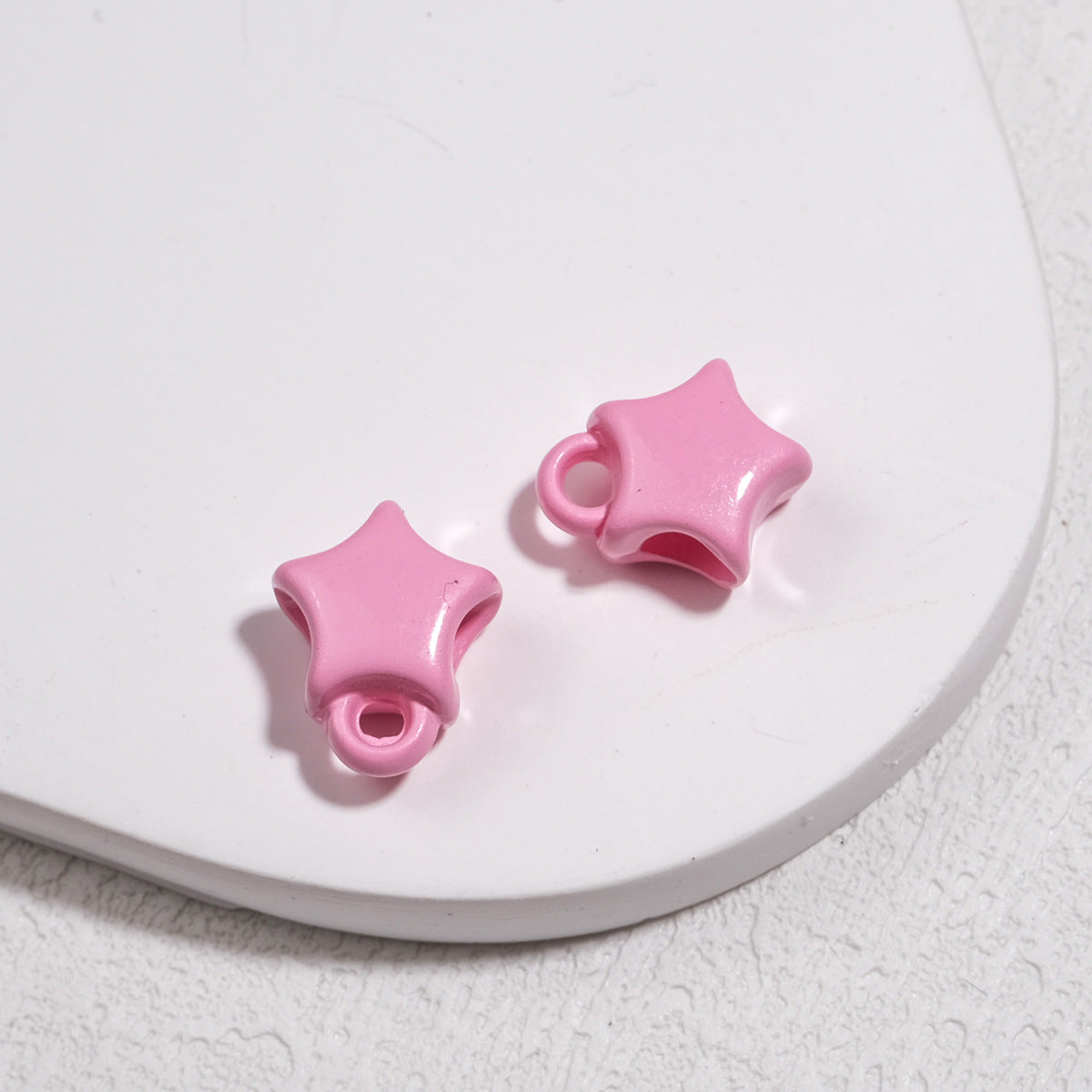 Baking Painted Star Acrylic Beads 14mm Glossy Colorful 50pcs 9
